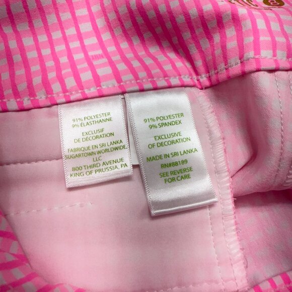 NWOT LILLY PULITZER LUXLETIC UPF 50+ PINK LEGGINGS PANTS women's sz 8 - Picture 6 of 6